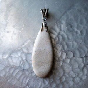 White Speckled Stone Necklace